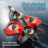 WGNRC S83 2.4ghz 4 canaux Jouets de drone de combat RC en mousse EPP, Jouets volants télécommandés à figures 360 degrés, Jouets d'avion RC à figures