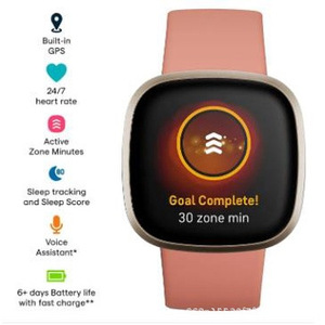 Montre connectée EDS <span class=keywords><strong>Google</strong></span> Versa3 AMOLED en silicone avec suivi de la fréquence cardiaque, du sommeil, du nombre de pas et de détection d'exercices - Product Image 3