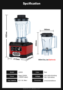 Biolomix Bar commerciale cucina frullatore ad alta potenza per cavalli picco 2200W miscelatore per alimenti professionale spremiagrumi frantoio per ghiaccio frullato <span class=keywords><strong>Maker</strong></span> - Product Image 6