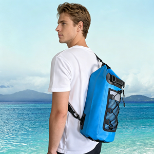 Sac de randonnée imperméable robuste avec pochette à eau en PVC pour le rafting, le canyoning, la randonnée, la plage et le camping - Product Image 3