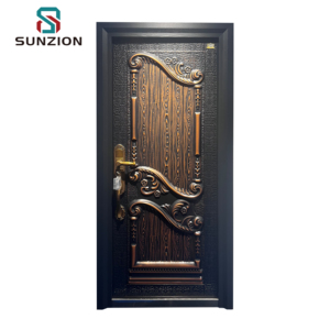 Puerta de Entrada Exterior Comercial de Diseño de Lujo Antirrobo de Fábrica Original Sunzion, Puerta de Acero y Madera para Apartamento, Villa, Turquía - Product Image 4