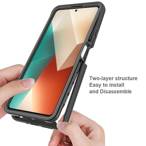 Chống sốc lai khó khăn Acrylic cứng PC trở lại mềm TPU khung trường hợp bìa với bên trong 4 góc Redmi lưu ý 13 5g - Product Image 4