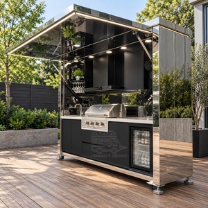 Stainless Steel Small <b>Outdoor</b> Kitchen Portable Cooking <b>Cabinet</b> With Worktop Storage For Backyard Patio And Garden - Product Image 2