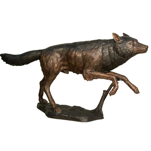 Nouvelle statue de loup <span class=keywords><strong>en</strong></span> bronze massif pour parc et hôtel - Product Image 4