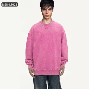 เสื้อสเวตเตอร์คอกลมใช้ได้ทั้งชายและหญิงเสื้อยืดแขนยาวเปิดไหล่ทรงหลวมเสื้อสวมหัวสไตล์เฟรนช์เทอร์รี่ใส่ลำลอง - Product Image 1