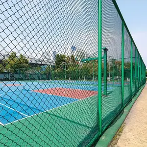 便宜的100英尺25英尺卷旋风铁丝网设计绿色篮球聚氯乙烯涂层链节围栏价格菲律宾