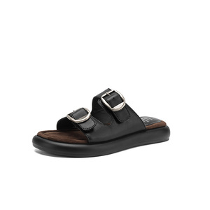 <b>Soft</b> Sheepskin Platform Slide Sandals Women Adjustable Buckle Open Toe Casual Outdoor <b>Shoes</b> - Product Image 6