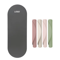 Tapis de yoga et de fitness ovale personnalisé de haute qualité avec logo, en caoutchouc naturel et PU, écologique, antidérapant, extra épais et facile à nettoyer