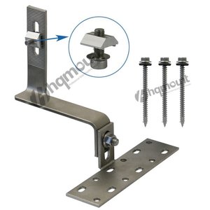 Support PV réglable Crochet de montage de toit en tuiles <span class=keywords><strong>Schletter</strong></span> Système standard Crochet solaire en acier inoxydable pour toits en pente - Product Image 3