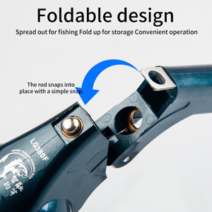 Canne à pêche pliable de 2 mètres, moulinet télescopique intégré, utilisation en eau salée - Product Image 3
