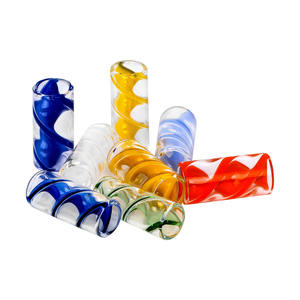 Puntas de tubo de vidrio azul espiral de 12mm Mini puntas de boca de vidrio Tornillo interior Flujos de aire Venta al por mayor Regalo artesanal de vidrio - Product Image 1