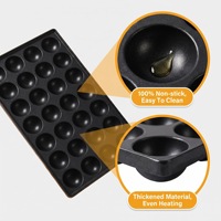 Poêle à frire en fonte pré-culottée robuste à 15 trous pour œufs et boulettes, plaque de cuisson pour boulettes de poulpe, pour machine à boulettes de poisson à gaz/électrique