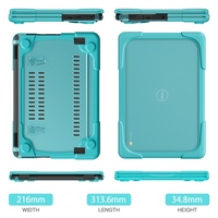 Coque de protection 2-en-1 pour ordinateur portable Dell Chromebook 3100 Coque rigide supérieure et inférieure en TPU avec béquille