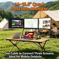 Monitor Extendido para Portátil, Monitor Triple Portátil de 3*16 Pulgadas, LCD Plegable de 400cd/m², Visible bajo la Luz Solar, Estación de Trabajo Multipantalla para Codificación