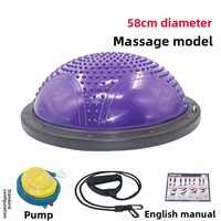 Egooal Ballon d'équilibre ABS, demi-ballon de yoga, 5,5 kg, avec bandes de résistance, ballon d'exercice épaissi anti-explosion pour le renforcement du tronc