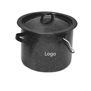 14cm Enamelware Kitchen Outdoor Camping Picnic Custom logo Printed Blue Speckled Enamel Ware Glaze <strong>Billy</strong> <strong>Can</strong> Pot with Cover - Product Image 3