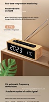 Horloge LED moderne pour la maison Réveil créatif en bambou Affichage lumineux radiant Quartz silencieux Horloge de table numérique en bois massif électronique