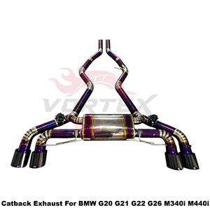 Vortex Purple Burnt Titanium Valved Catback Exhaust System for BMW G20 G22 M340i M440i B58 3.0T Performance Pipe <b>Kits</b> - Product Image 4