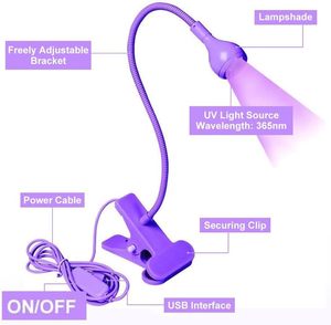 Lampe UV LED USB 3W pour le durcissement du gel, portable, avec pince flexible, lampe de bureau pour les fournitures de manucure, réparation de téléphones portables, usage professionnel - Product Image 5