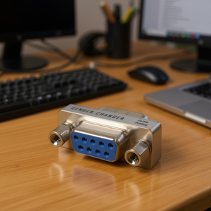 D-Sub <b>9</b>-Pin Male To Female Metal Gender Changer Adapter - Product Image 3