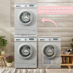 Kit de superposition lave-linge sèche-linge avec plaque coulissante extractible, kit de superposition réglable avec sangle à cliquet, installation facile - Product Image 3