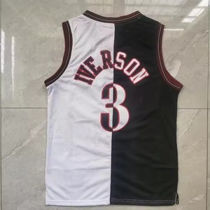 Customize Logo 3# Allen <strong>Iverson</strong> Quick Dry Mesh America Basketball Uniform Men's Embroidery Stitched Sports Shirt <strong>Jerseys</strong> - Product Image 6