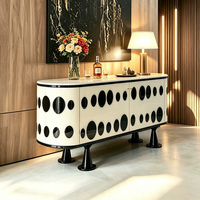 Meuble de salon moderne de luxe léger Shengxuan, console de salle à manger et de chambre à coucher en laiton fait main, armoire haut de gamme durable à panneaux surélevés