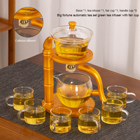 Boutique ménage Kung Fu théière ensemble lumière luxe cadeau haut de gamme thé faisant artefact verre théière automatique salon tasse à thé