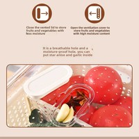 Boîte de rangement pour fruits et légumes en plastique de qualité alimentaire pour réfrigérateur, récipient alimentaire avec panier de drainage