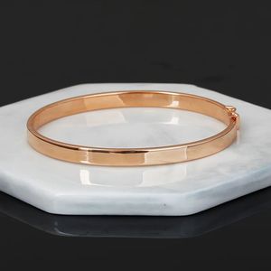 Xinfly 18K Rose Gold Shiny Wide Version Shiny Bracelet Jewelry Gold Plain Gold - Product Image 3