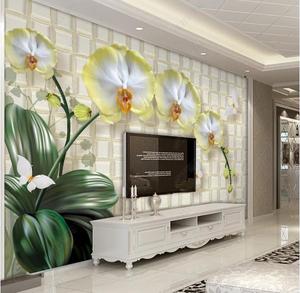 Papier peint personnalisé 3D, motif floral en relief, peinture décorative murale - hd400x280 - Product Image 5
