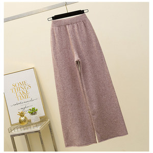 Set Due Pezzi da <span class=keywords><strong>Donna</strong></span> con Maglione a Collo Alto e Pantaloni a Gamba Larga con Spacco, Completo in Maglia Personalizzabile - Product Image 5