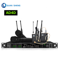 Haute qualité AD4D cardioïde micro portable UHF double canal véritable diversité système de Microphone sans fil numérique KSM9 pour Studio