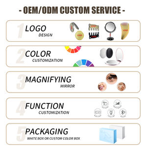 <span class=keywords><strong>Espejo</strong></span> de Maquillaje Personalizado de Alta Calidad, <span class=keywords><strong>Espejo</strong></span> de Vanidad Plegable de Metal Cuadrado con Doble Cara Flocada, Portátil, para Viajes y Promociones - Product Image 4