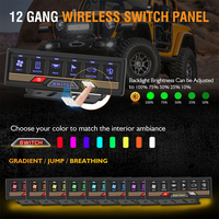 Panneau de commutation de camion robuste 10 gangs avec écran LCD Système de circuit 24V Panneau de commutation de télécommande sans fil en gros