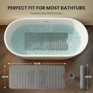 Alfombrilla de silicona para bañera y ducha, revestimiento antideslizante para el interior del baño, ventosas y orificios de drenaje para frotar los pies - Product Image 5