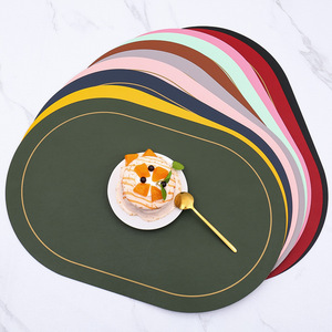 Set de 4 dessous-de-plat ovales Shoho, couleur unie, isolants thermiquement, pour table à manger - Product Image 3