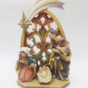 RESIN RELIGIOUS LED 3D CUTE SMALL MEDIUM BIG SIZE VIRGIN MARY JESUS HOLY FAMILY NATIVITY SET GOD FATHER CROSS FIGURINE STATUE