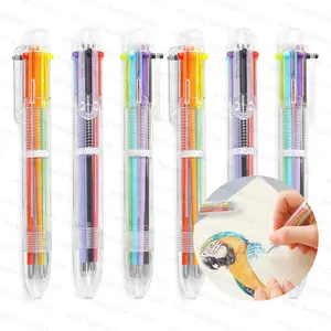 Promotion de la publicité à faible coût nouvelle entreprise idée cadeau gratuite 6 couleurs arc-en-ciel mignon surligneur stylo à bille pour les récompenses des étudiants