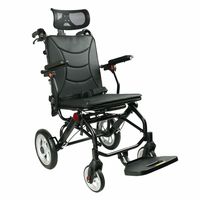 Fauteuil roulant de voyage pliable en aluminium pour personnes âgées, avec accoudoirs souples, siège rembourré pour intérieur et extérieur - Offre spéciale
