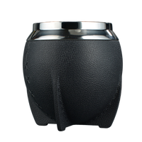 Tasse à Yerba Maté en Acier Inoxydable 10oz à Double Paroi, Style Calabash Argentin, avec Isolation Extérieure en Plastique