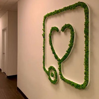 Logo d'entreprise personnalisé 3D lettres et symboles de mousse Art mural vert gazon artificiel mousse caractère signe décoration murale