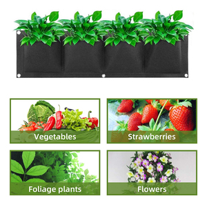 Jardinière murale horizontale en tissu non tissé biodégradable, sacs de culture suspendus pour jardin, jardinière murale pour jardin - Product Image 4
