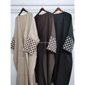 Abayas <span class=keywords><strong>pour</strong></span> femmes, robe musulmane de Dubaï, coupe ample, longue, cardigan islamique, robe kaftan, ouverte sur le devant, longueur maxi - Product Image 2
