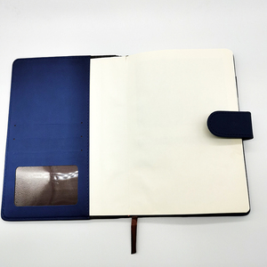 ขายดีสมุดโน๊ตหนังสีฟ้า A5 2025พร้อมฝาปิดแม่เหล็กเย็บขอบกระดาษงาช้างและที่ใส่บัตรหนัง - Product Image 5
