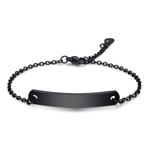 Brazalete curvo de acero inoxidable dorado con grabado para regalo unisex, joyería. - Product Image 5