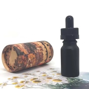 <b>Empty</b> Oil Cosmetic Packaging 10ml 30ml 50ml 100ml Black Matt Glass Dropper <b>Bottle</b> with Childproof Dropper Cap Screen Printed - Product Image 1