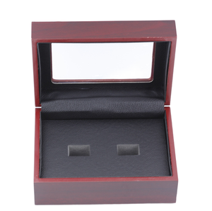 Scatola di immagazzinaggio in legno massello anello di legno orecchini Organizer regalo ricordo con coperchio - Product Image 1