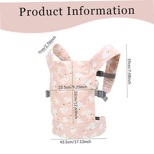 Sac à dos porte-poupée en <span class=keywords><strong>peluche</strong></span> motif cygne mignon 7227 avec sangle réglable pour les petites filles, cadeaux porte-poupée - Product Image 2