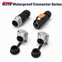 Connecteur Circulaire Hybride Métallique Étanche IP67 à Verrouillage Rapide MJ16 pour Signal et Alimentation, Prise Mâle-Femelle pour Robot Industriel AGV